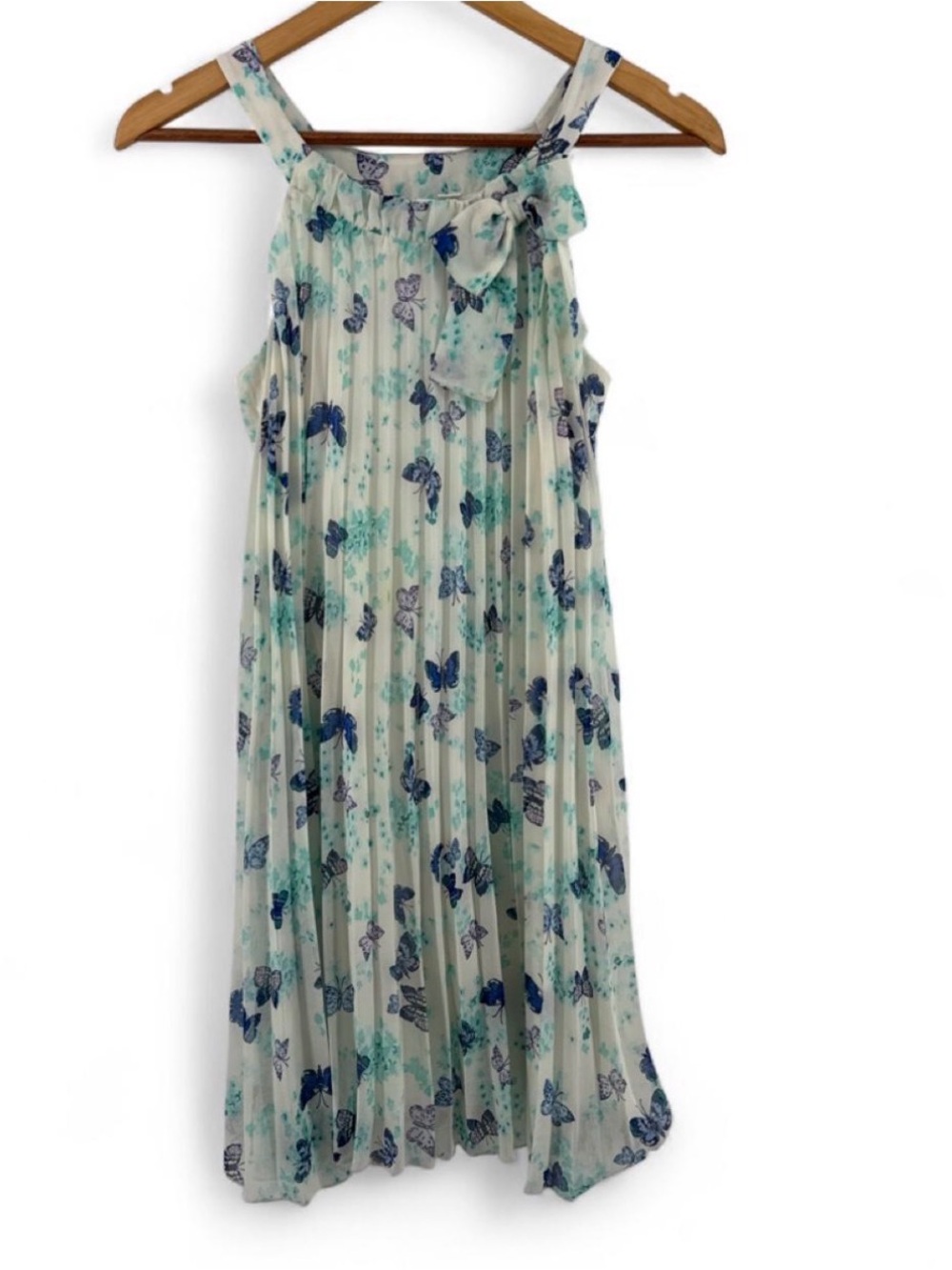 Cinderella Blue and Cream Butterfly Pleated Sundress